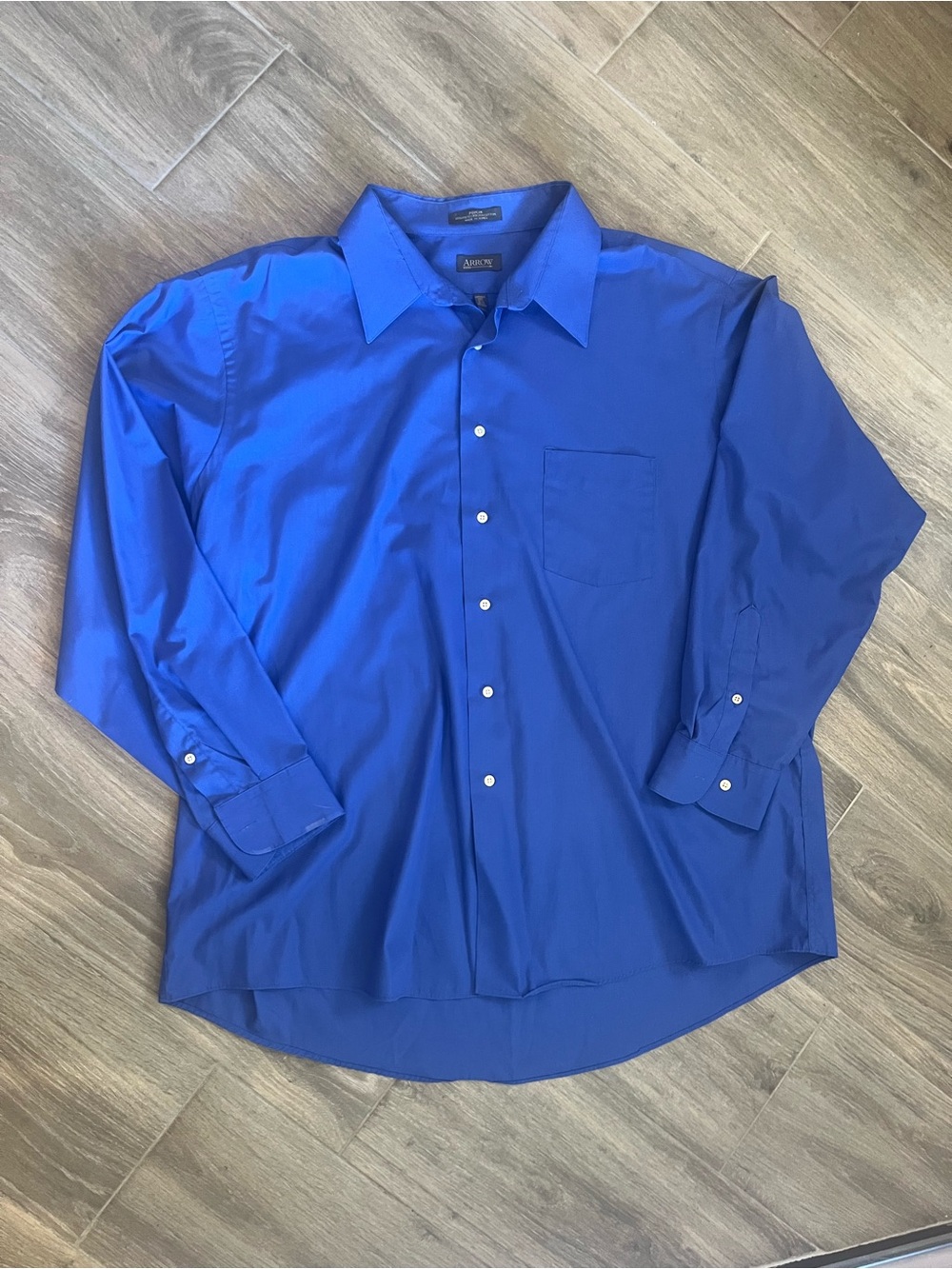 Arrow Men's Cobalt Blue Long-Sleeve Dress Shirt